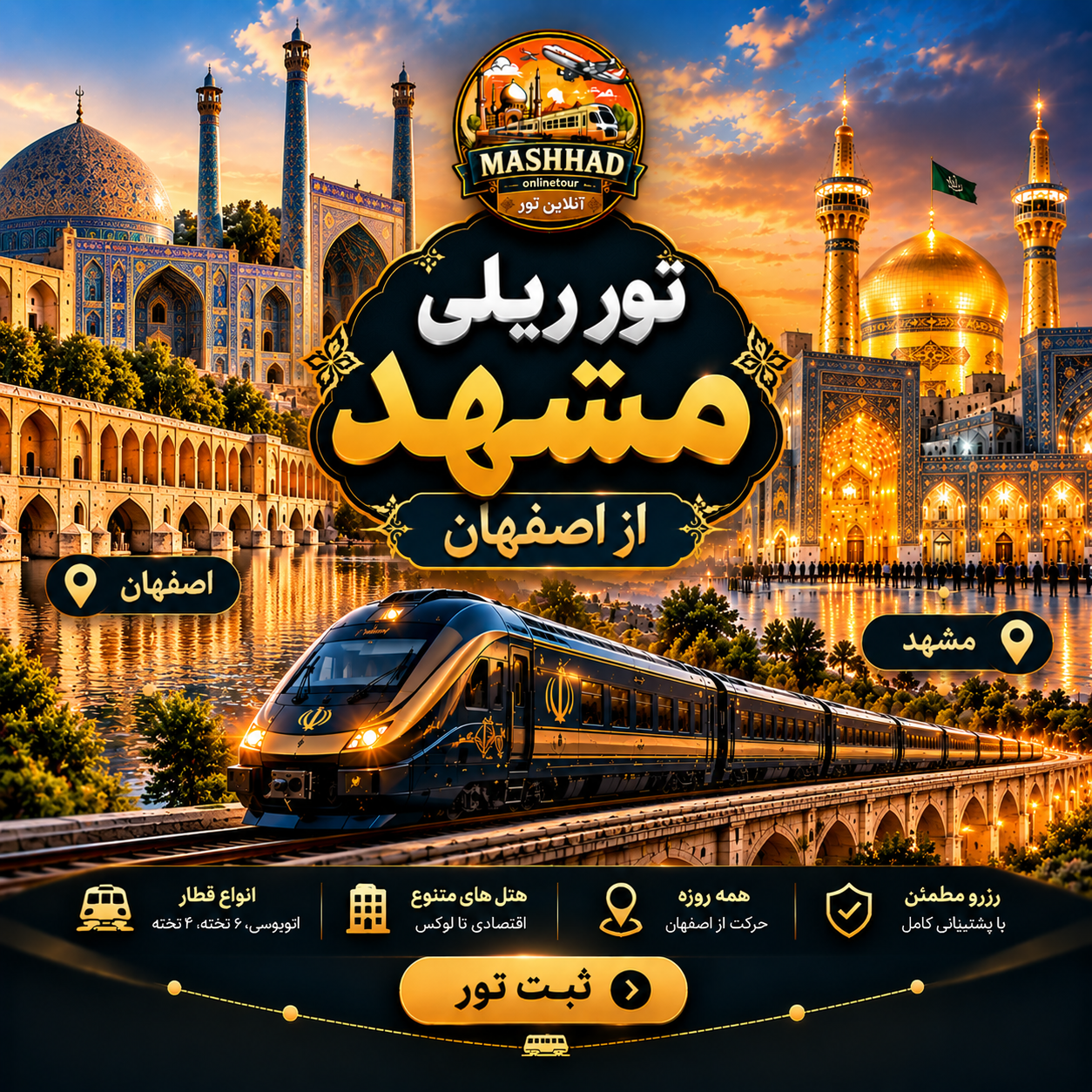 تور ریلی مشهد از اصفهان